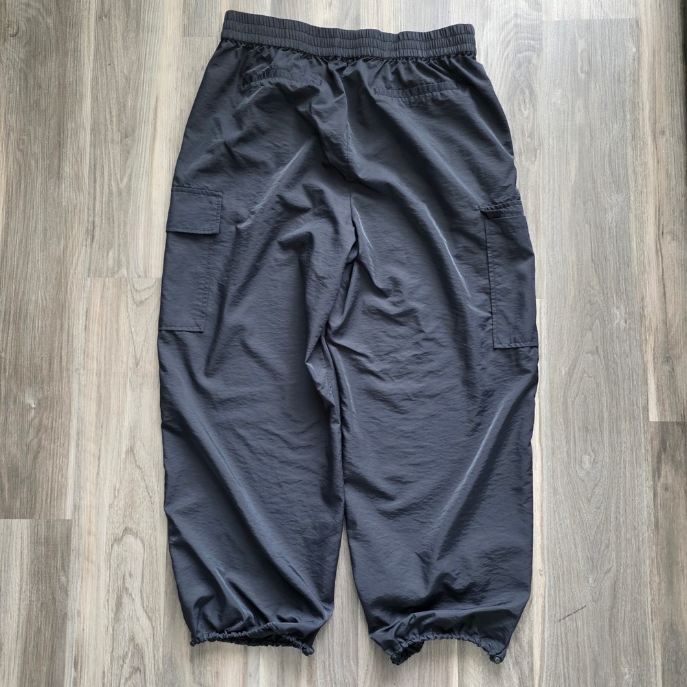 Intempo Mens XL Cargo Pants‎ Black Nylon Windbreaker Toggle Hem Gorpcore Utility